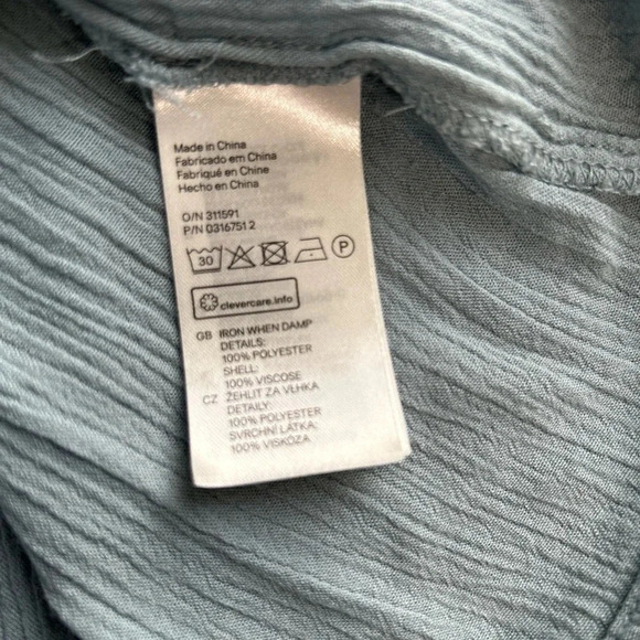 Women’s Blouse Size‎ 12 Green Crinkle Sheer Panel Pullover Coquette Romantic - Picture 12 of 14